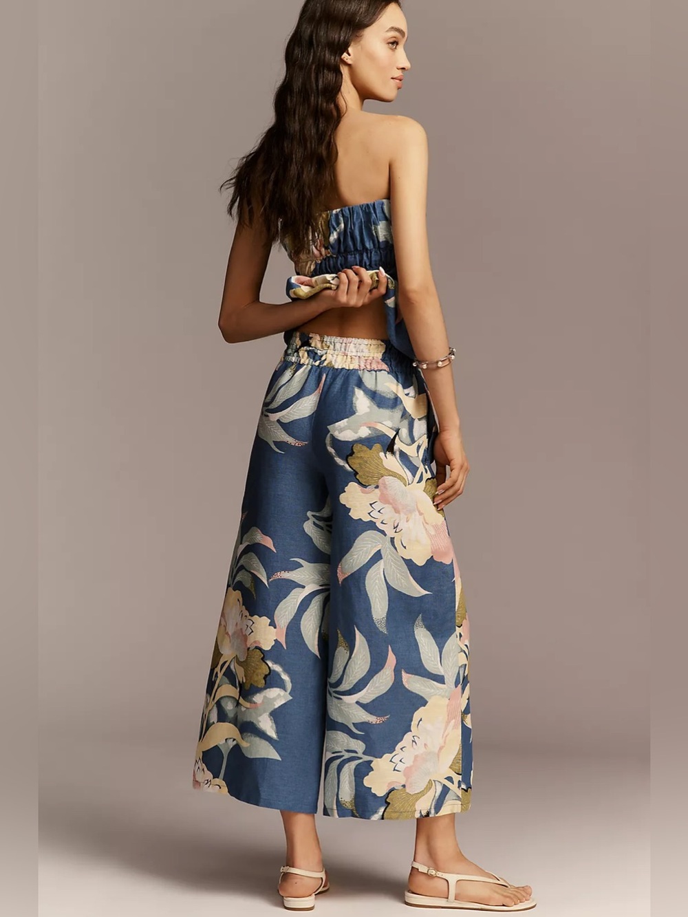 NWT Anthropology Somerset Printed-Linen Pull-On Pants - Picture 4 of 4